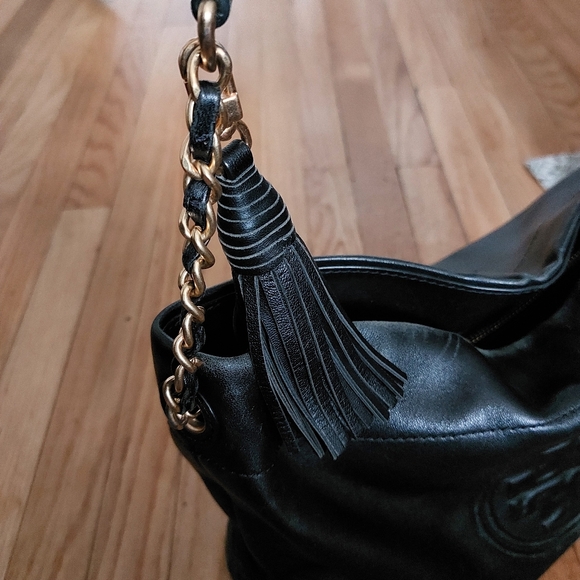 Tory Burch Fleming Hobo Bag Black Leather - Picture 9 of 15